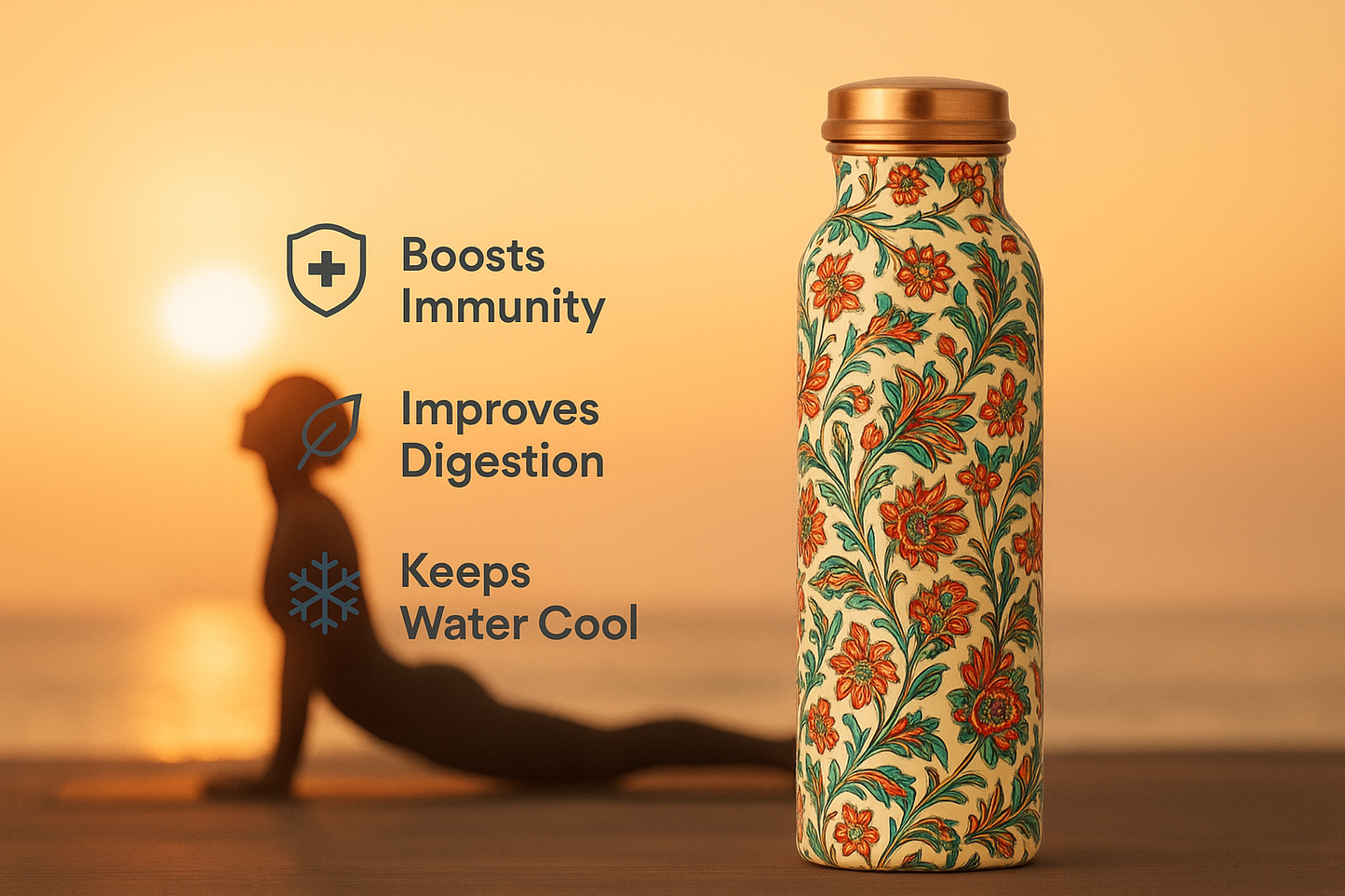 MEENA DESIGN COPPER BOTTLE - 950ml