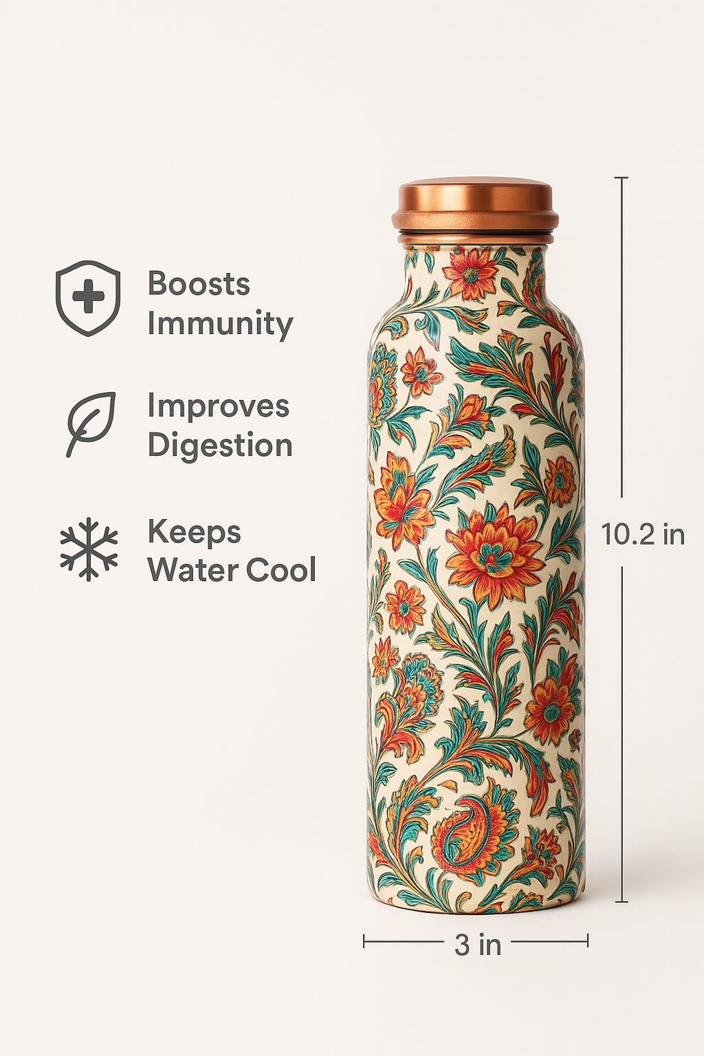 MEENA DESIGN COPPER BOTTLE - 950ml