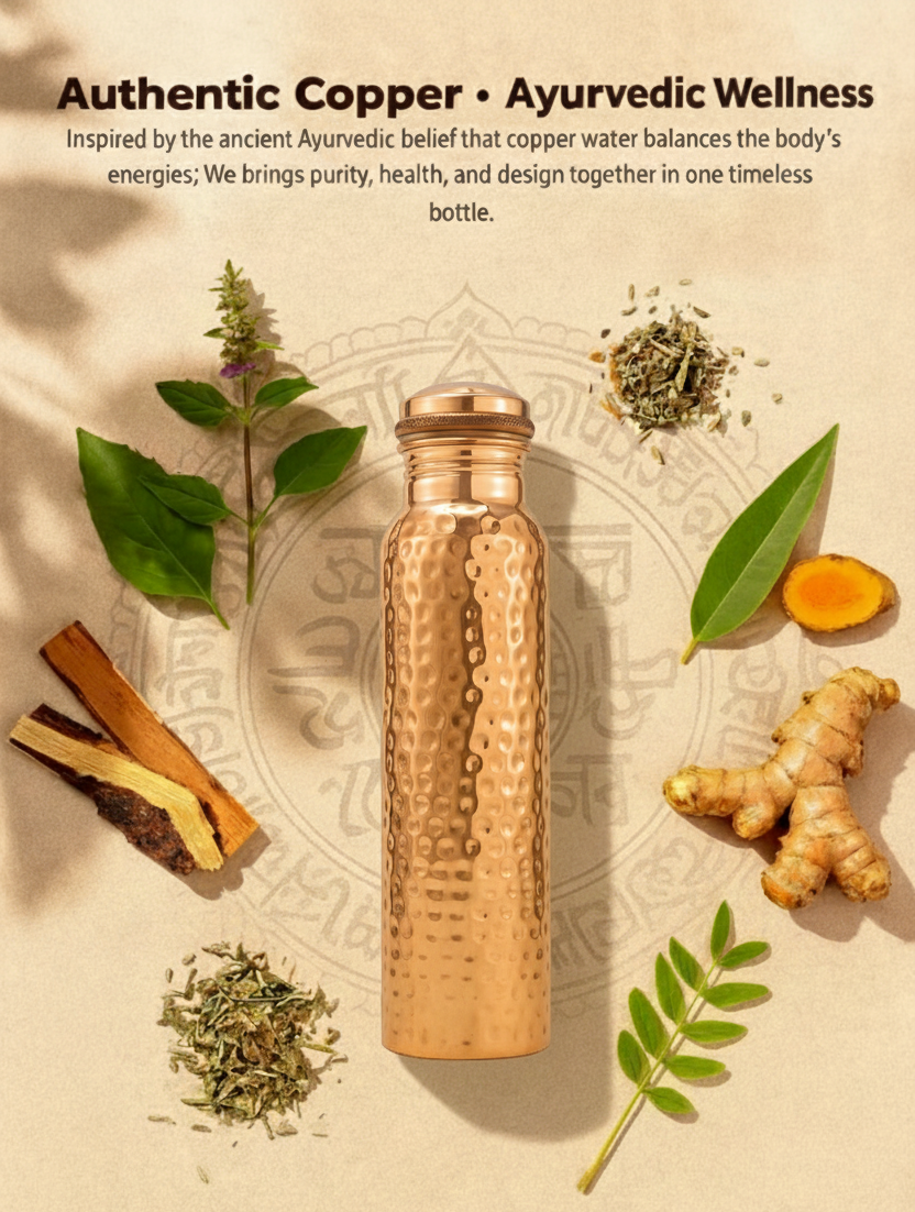 HAMMERED COPPER BOTTLE - 950 ML