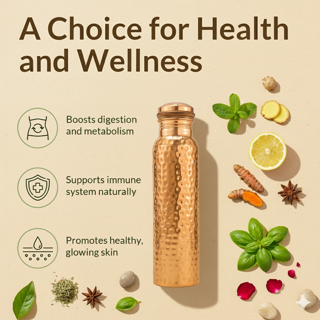 HAMMERED COPPER BOTTLE - 950 ML