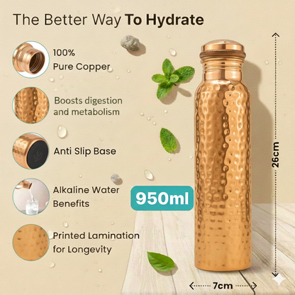 HAMMERED COPPER BOTTLE - 950 ML